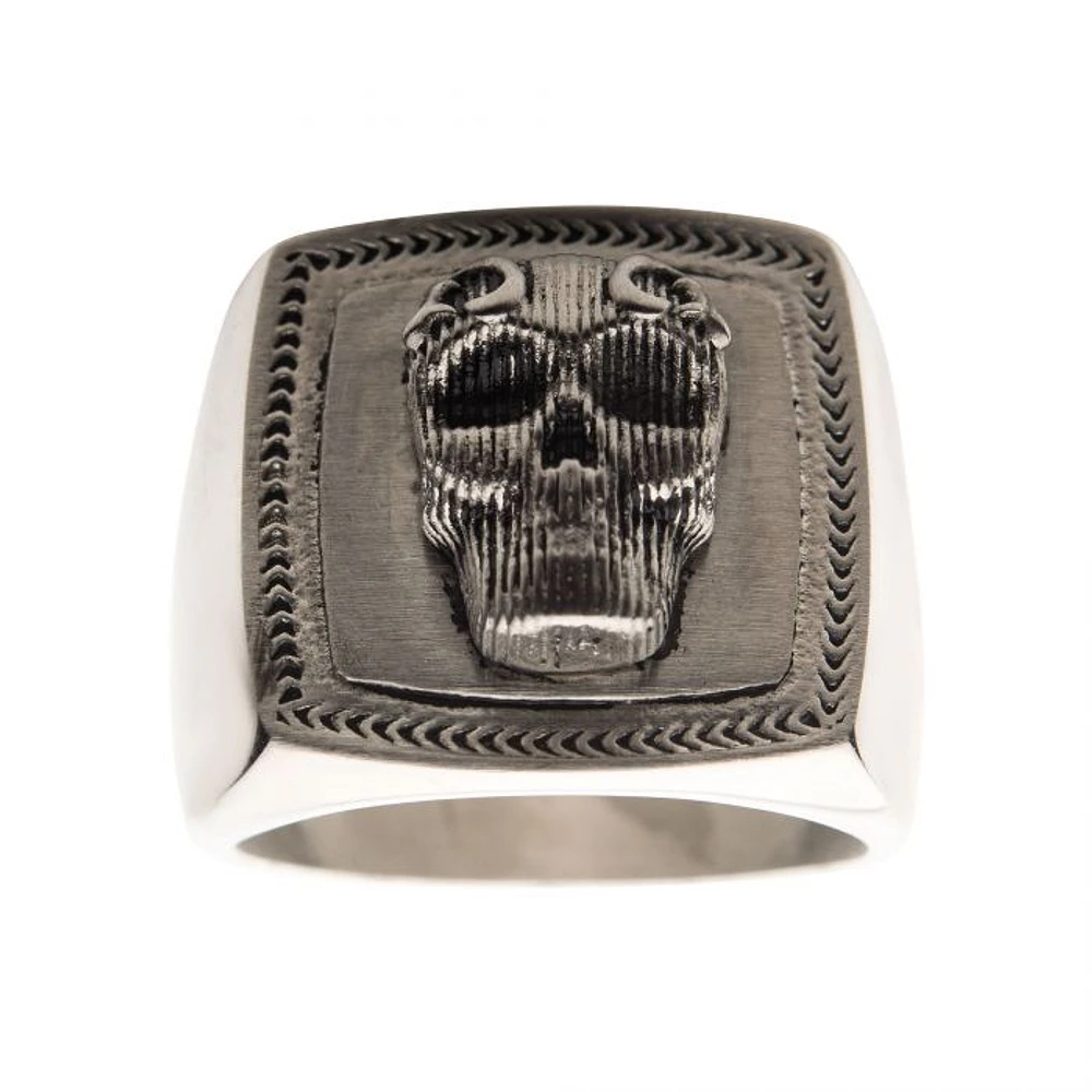 STL RING MATTE 3D SKULL SZ10