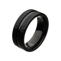 Black Zirconium Hammered Ring. Size