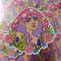 Garden Mushroom Elf Sticker