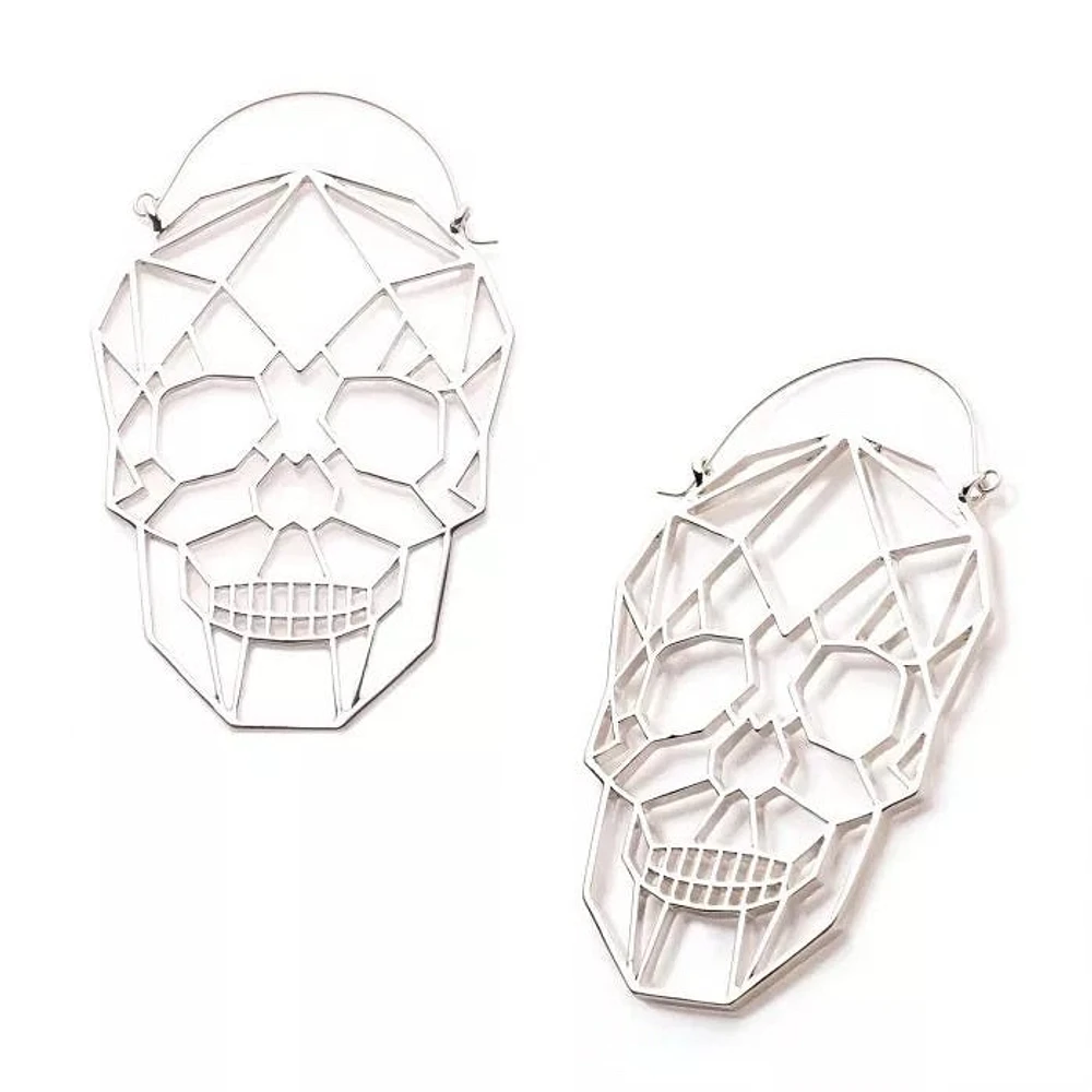 Geometric Cut Out Skull Head Plug Hanger