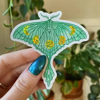 Autocollant Luna Moth scintillant