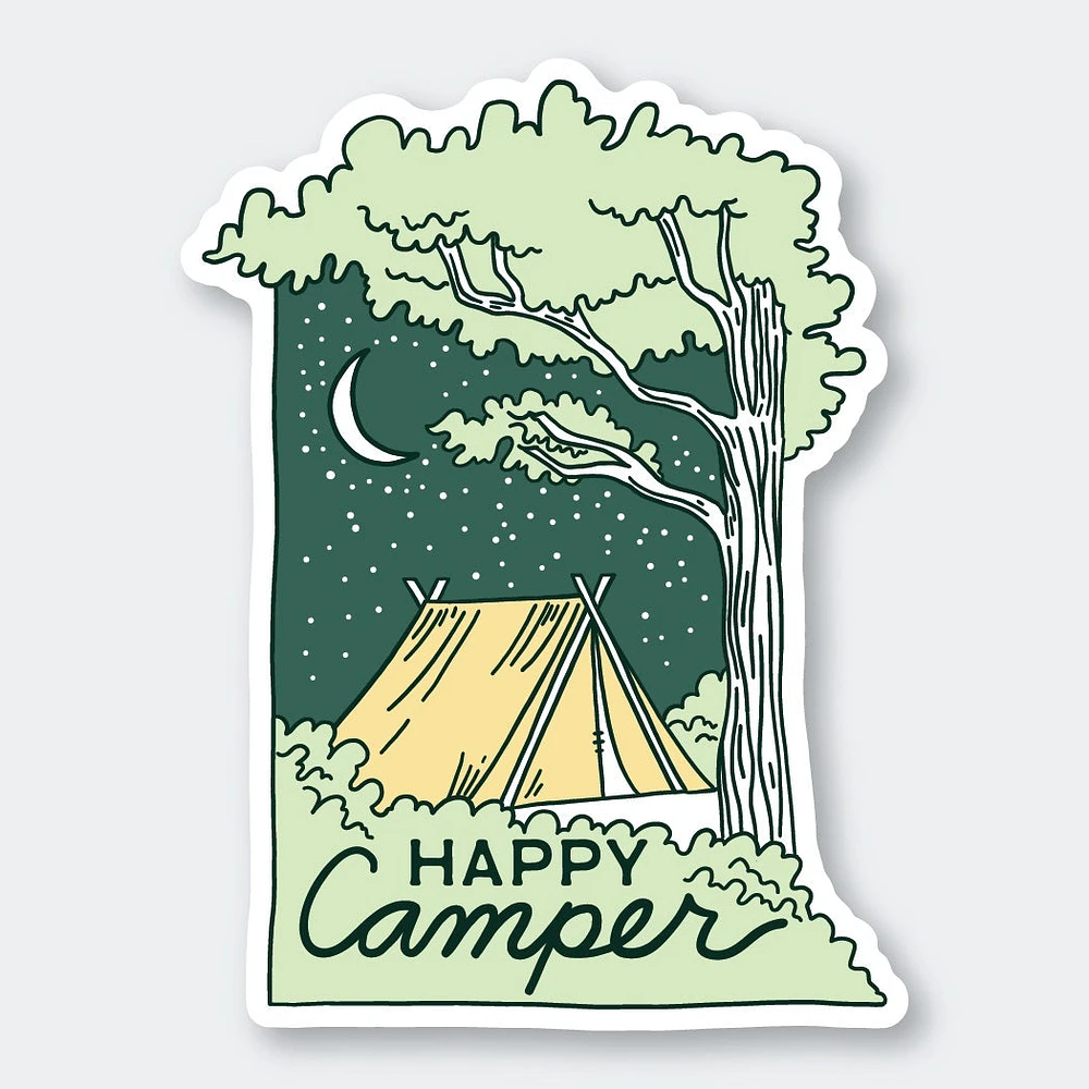 Happy Camper Sticker 2.59" X 3.46"