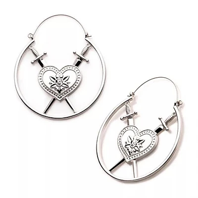 Heart Rose with Dagger Plug Hangers