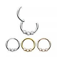 Hinged Hoop With 3 Bez Set Gems 16g