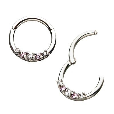 18g Hinged Hoop With Gems