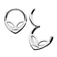 18g Alien Head Hinged Hoop