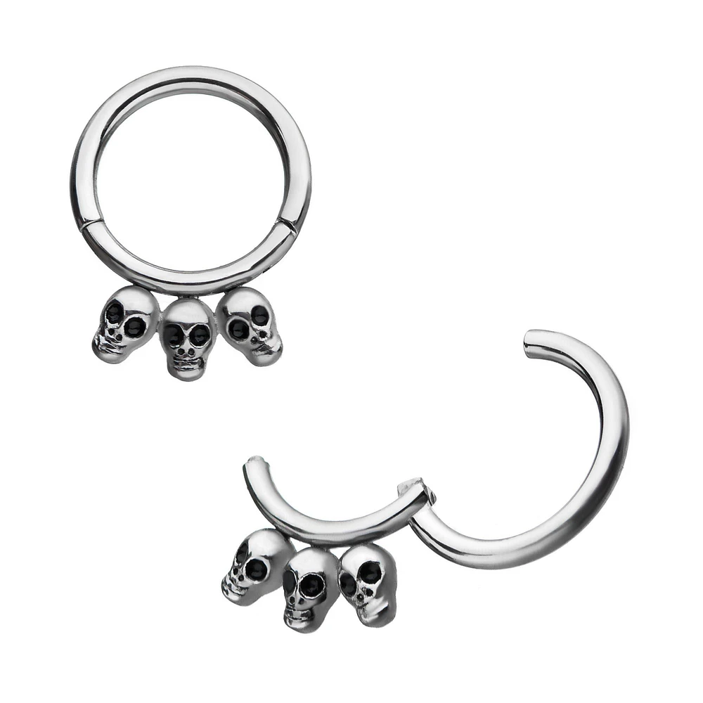 3 Skulls Hinged Hoop