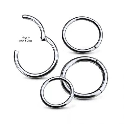 Titanium Plain 6G-2G Hinged Hoop