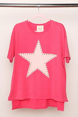 Loose Fit Sweater With Suede Star