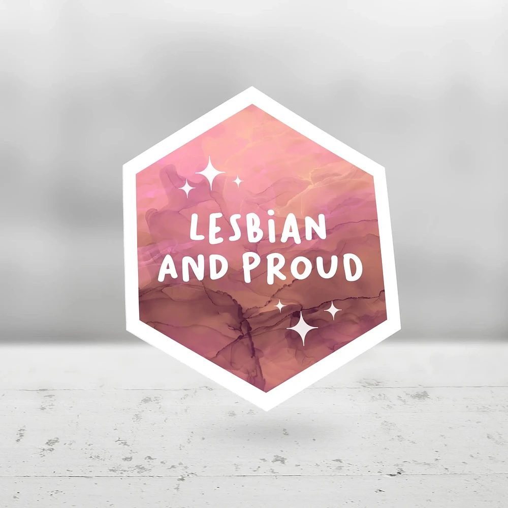 LESBIAN AND PROUD STICKER