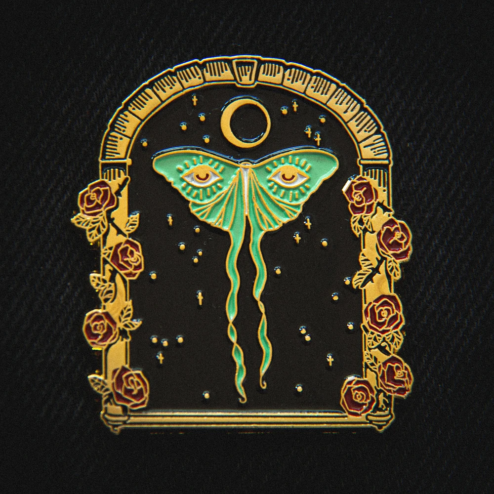 Luna Moth And Moon Pin