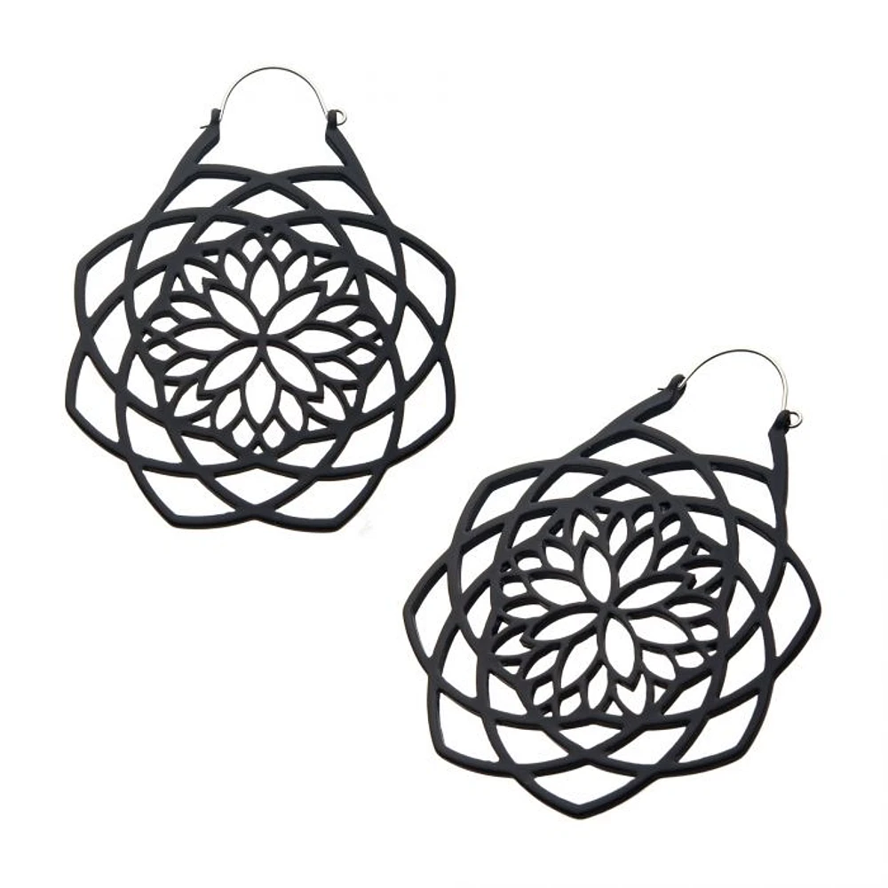 Matte Black Mandala Plug Hangers