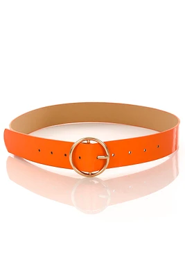 CIRCLE BUCKLE NEON BELT ORANGE