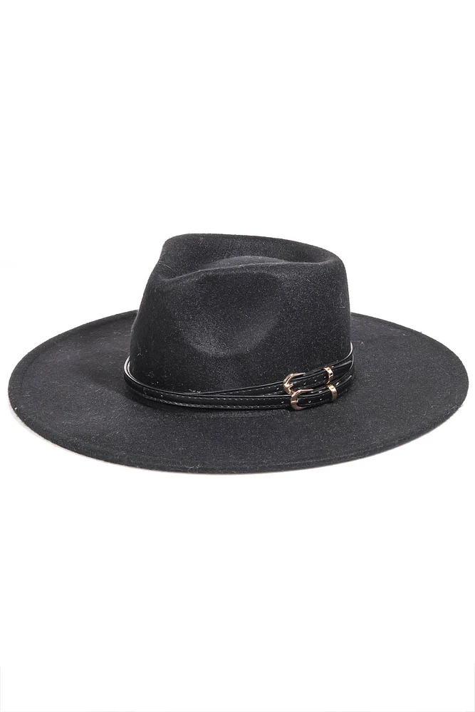 FEDORA À DOUBLE CEINTURE