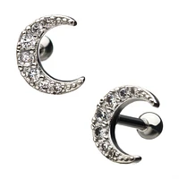 18g Moon Crescent Jewelled