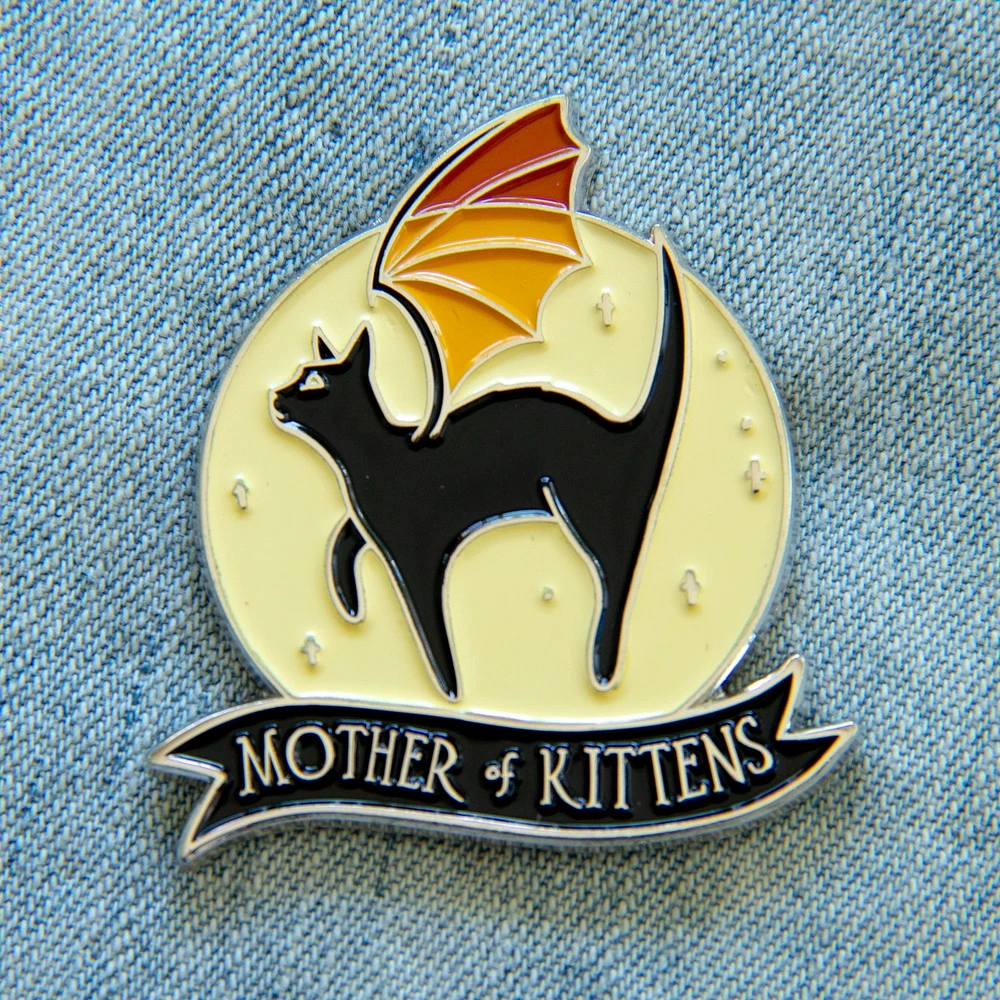 Mother Of Kittens Dragon Cat Pin