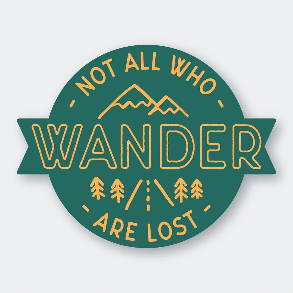 Not All Who Wander Sticker 3.1" X 2.44"