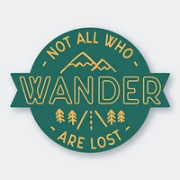 Not All Who Wander Sticker 3.1" X 2.44"