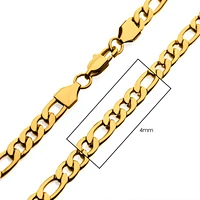 18K Gold IP Figaro Chain 4mm 22"