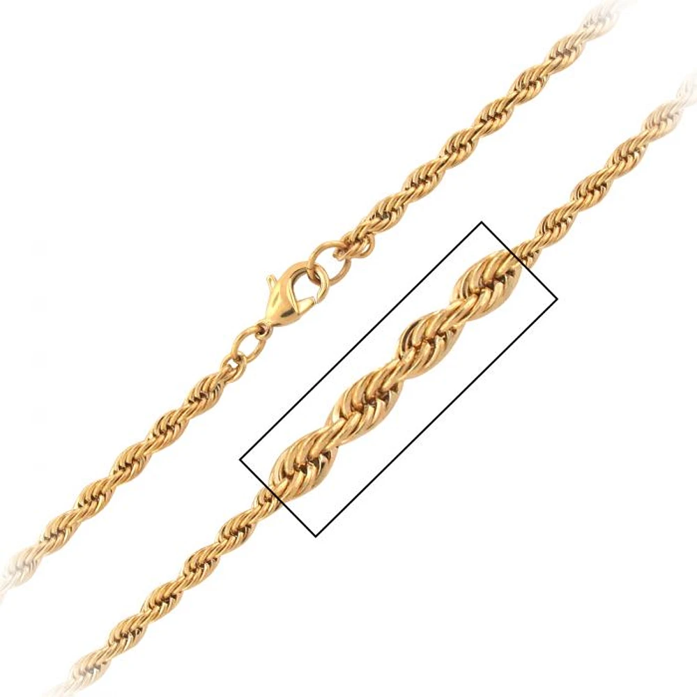 GOLD FRENCH ROPE CHAIN 30"