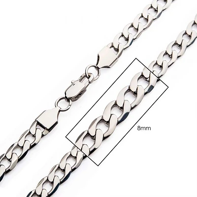 Stainless Steel 8mm 20" Bevel Curb Chain