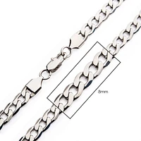 Stainless Steel 8mm 22" Bevel Curb Chain