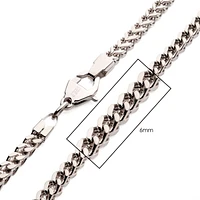 Steel Franco Chain Necklace 22"