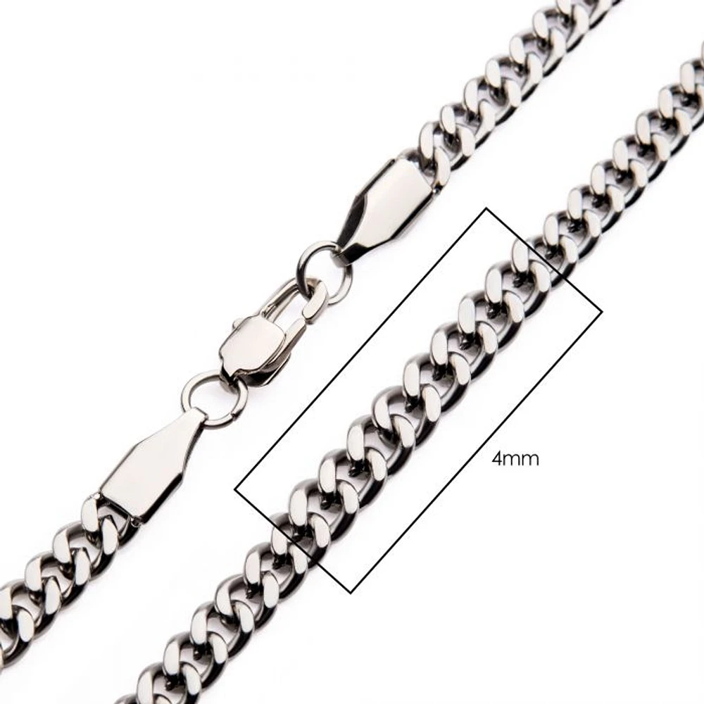 Stainless Steel Diamond Cut Curb Chain 4mm 20"