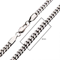 Stainless Steel Diamond Cut Curb Chain 4mm 22"