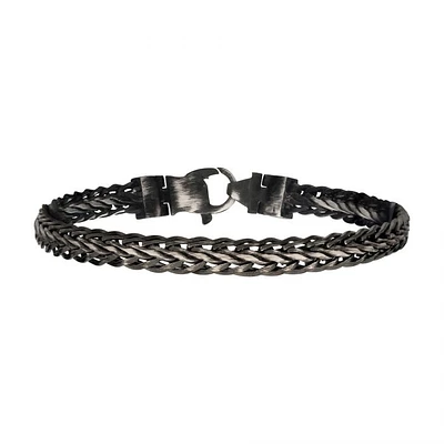 Pulsera de cadena Spiga de talla doble diamante negra antigua