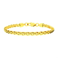 18Kt High Polished Finish Gold IP Stainless Steel Spiga Chain Bracelet