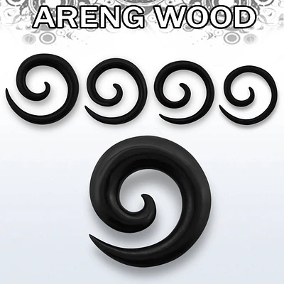 Black Wood Areng Spiral 14G-2G