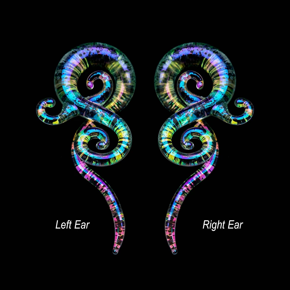 SHIMMER OPAL OUTSIDE SPIRAL GLASS TAPER