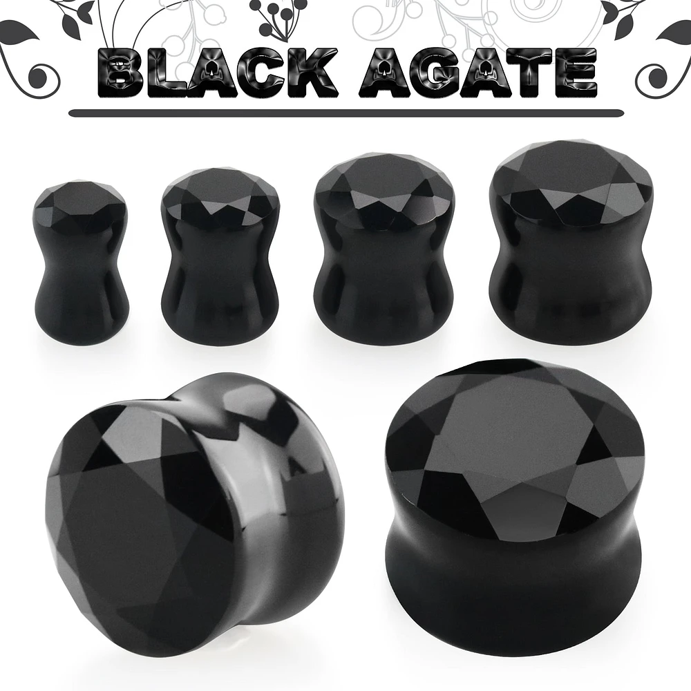 Faceted Black Agate 8g - 2g