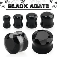 Agate noire facettée 8g - 2g