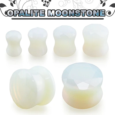 Bouchon en pierre Opalite double évasé à facettes 8G-2G