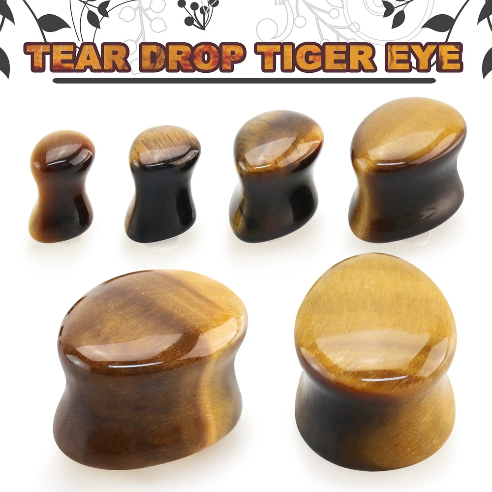 Teardrop Tiger's Eye Double Flare 8g - 2g