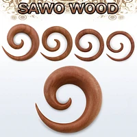 Brown Wood Sawo Spiral 0G-7/8