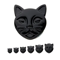 Tapón de cabeza gato negro 0g - 7/8"