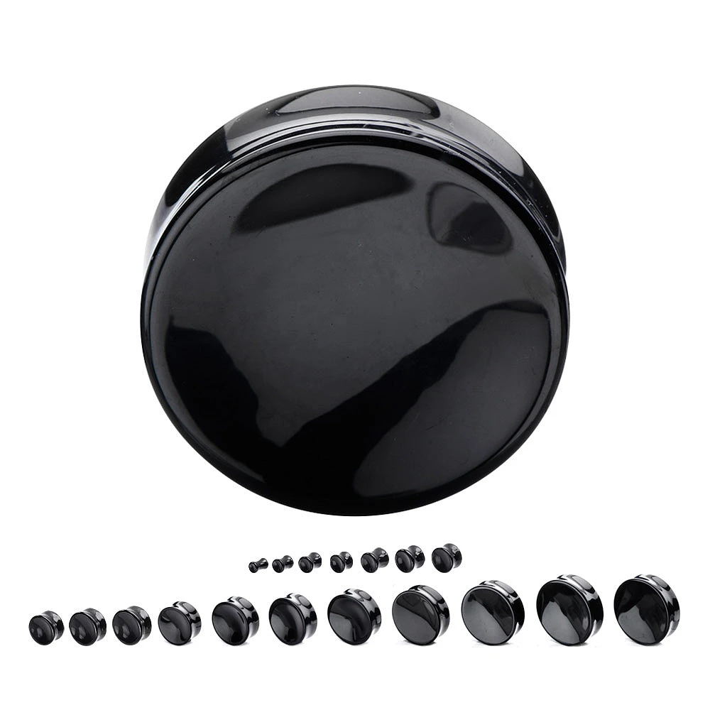 Double Flare Black Onyx Plug 0g - 7/8"