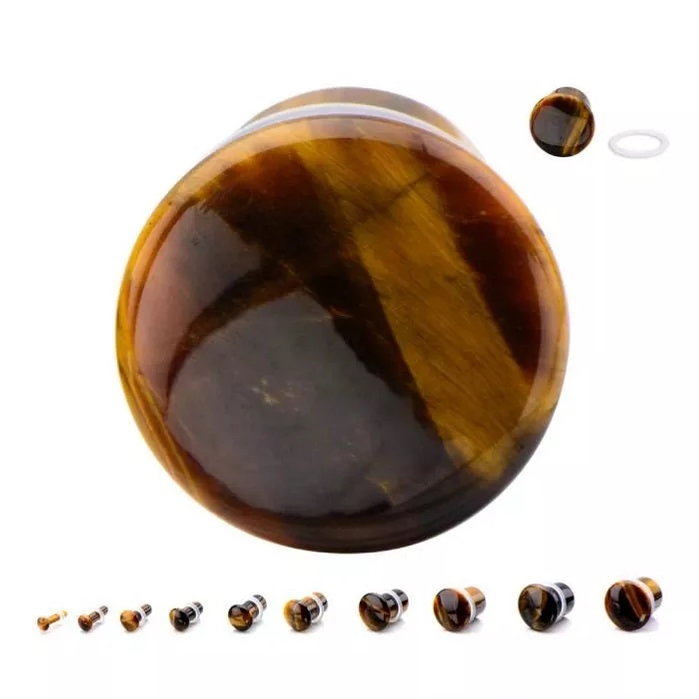 Tiger's Eye Single Flare 0g - 7/8"