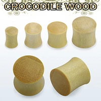 Madera de Cocodrilo Doble Flaire 1"+ Tapón de Madera