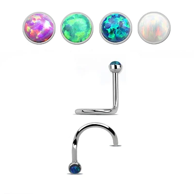 20g Bezel Set 1.5mm Opal Nose Screw