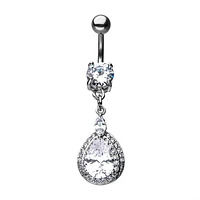 Oval Dangle Gem with Jewelled Outling