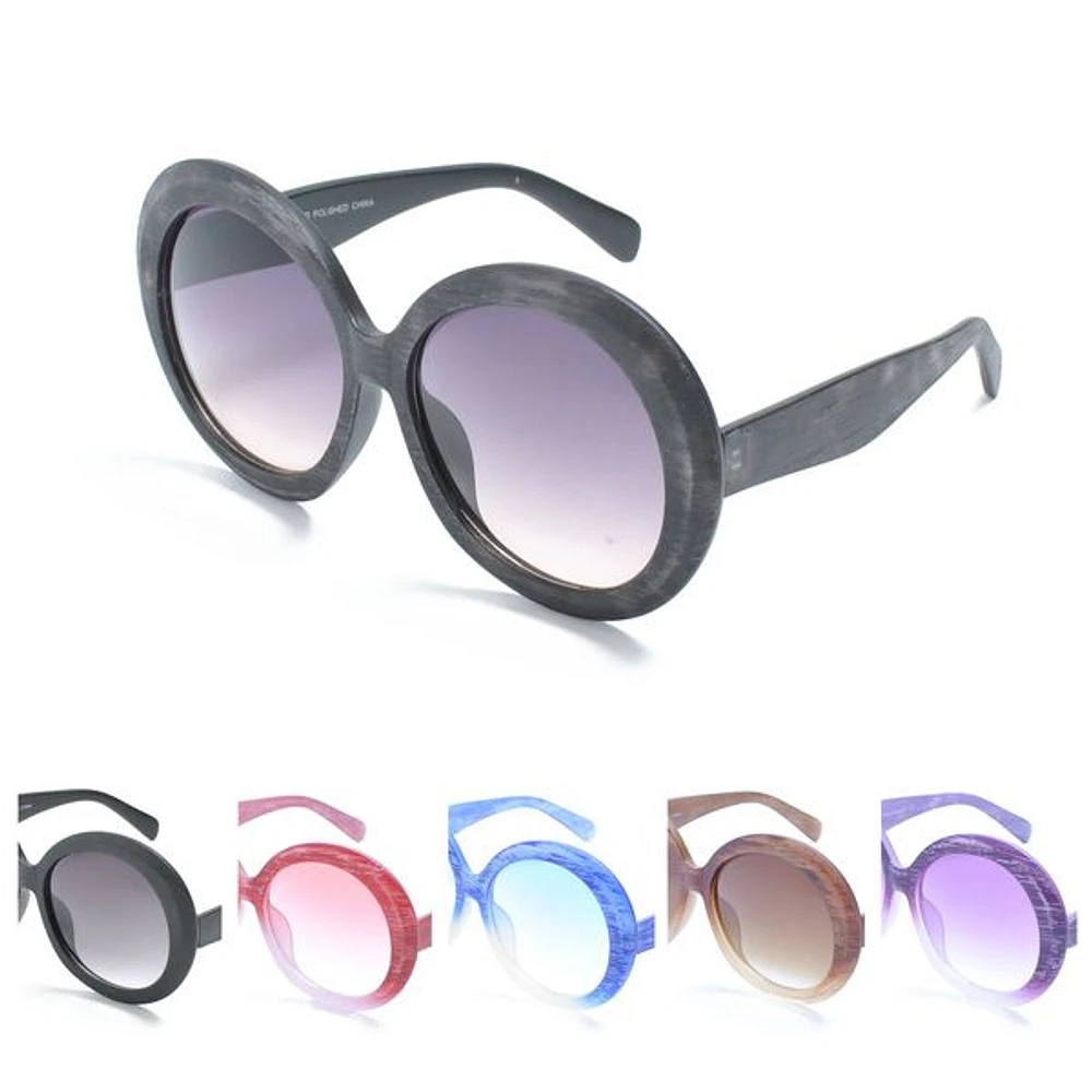 ROUND WOOD DESIGN SUNGLASSES