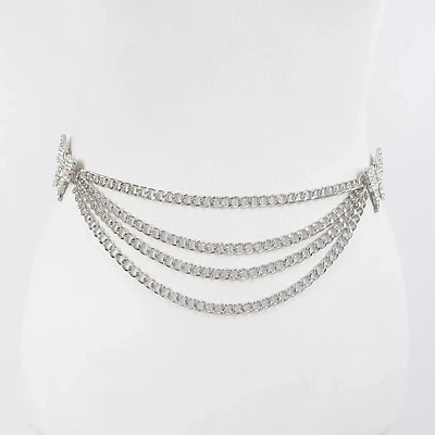 BUTTERFLY BUCKLE LAYERED CHAIN BELT