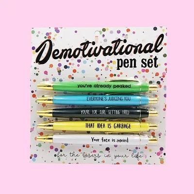 Ensemble de stylos démotivationnels