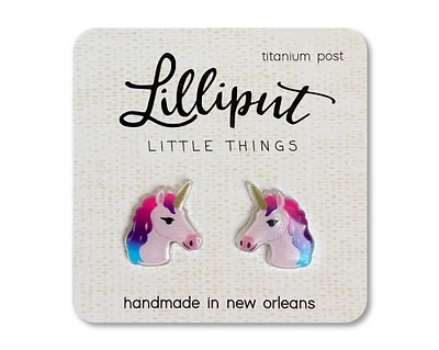 Pink Rainbow Unicorn Earrings