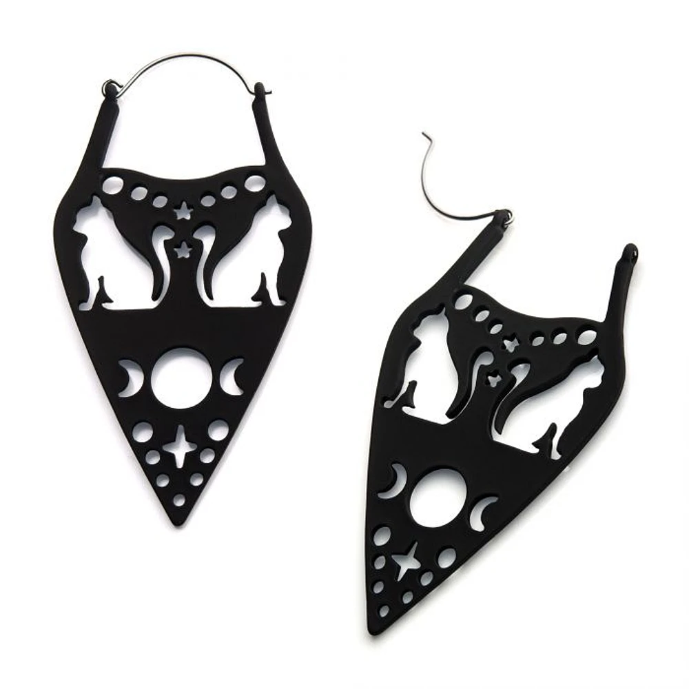 Steel with Black Silicone Coated Cut Out Cats, Stars & Moon Designs Plug Hangers