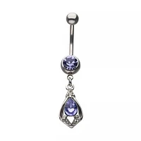 PURPLE AND CLEAR GEM NAVEL